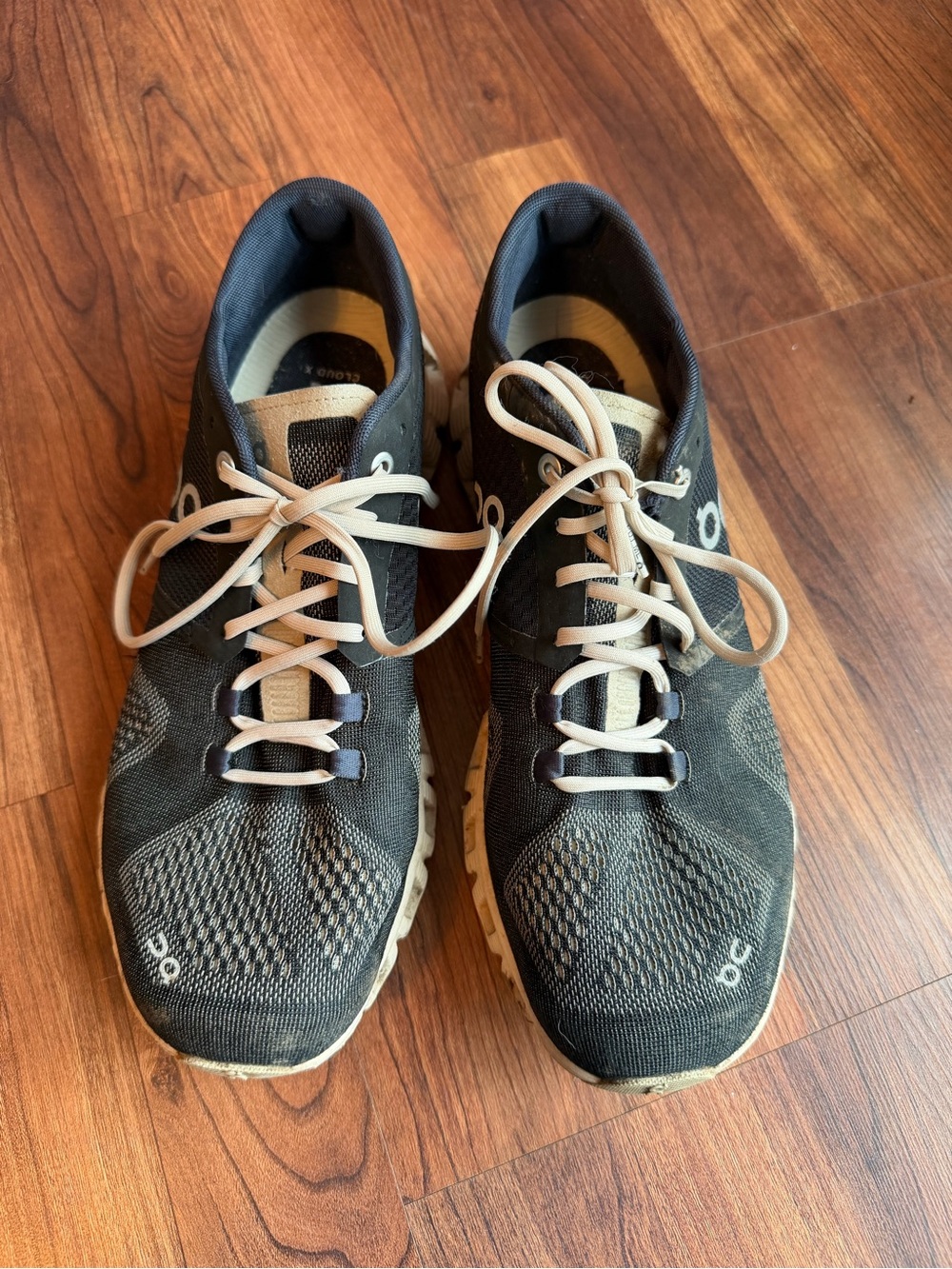 On Running Men's Athletic Shoes in Black and Cream